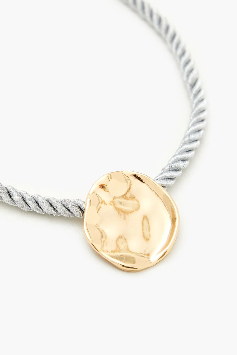 Hammered Pendant Rope Necklace - Image 3
