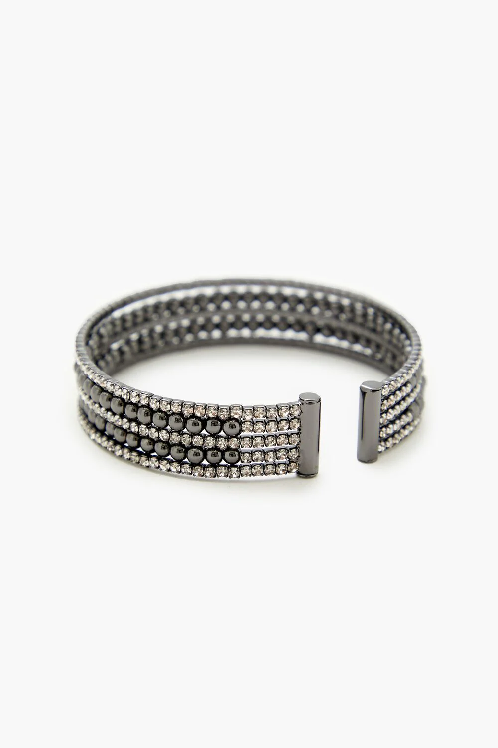 Beaded Rhinestone Bangle Bracelet - Image 2