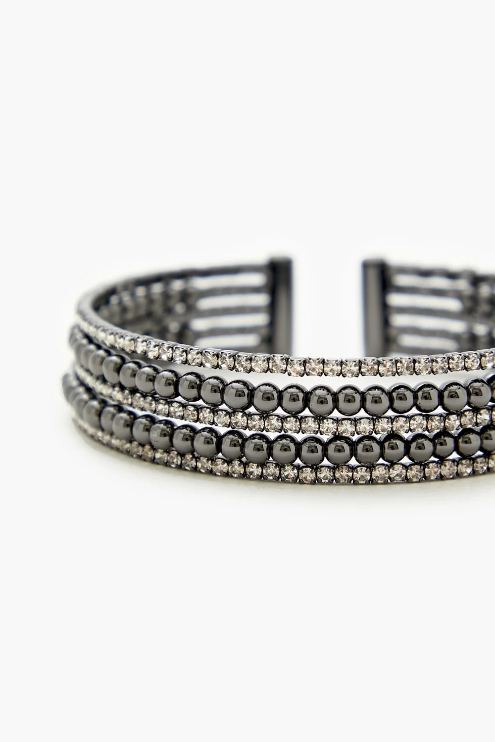 Beaded Rhinestone Bangle Bracelet - Image 3