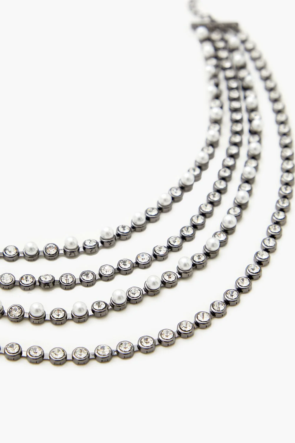 Layered Faux Pearl Choker Necklace - Image 2