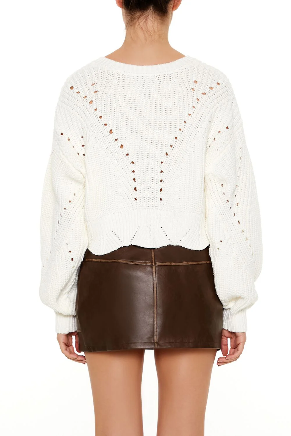 Open-Knit Cropped Sweater - Image 5