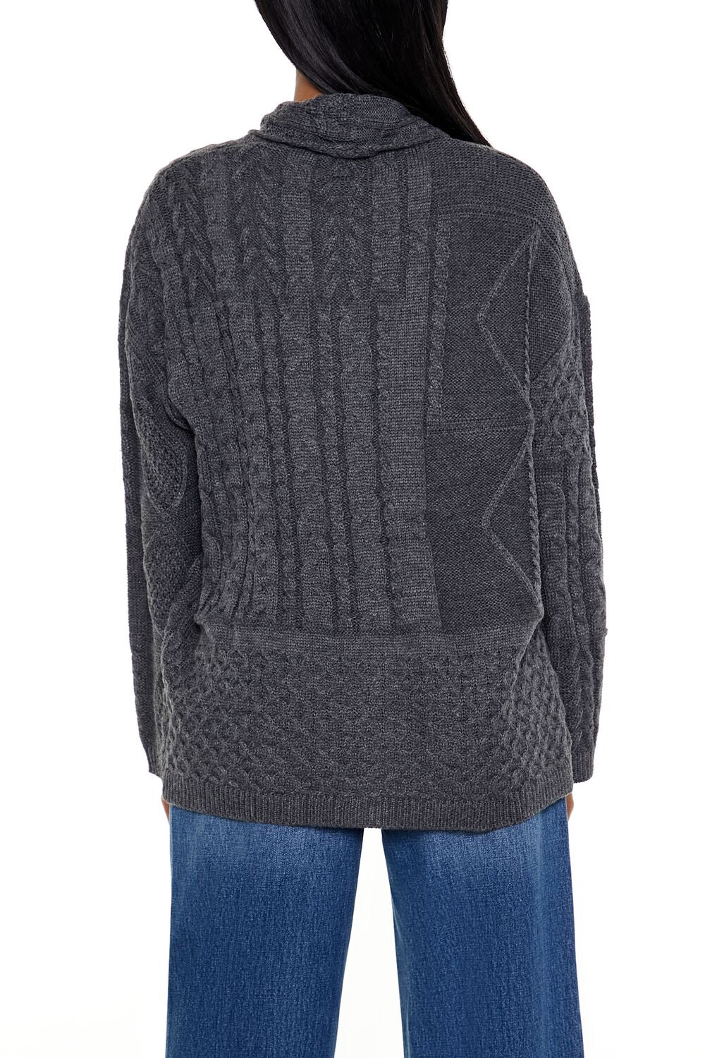 Mixed Knit Cardigan Sweater - Image 10