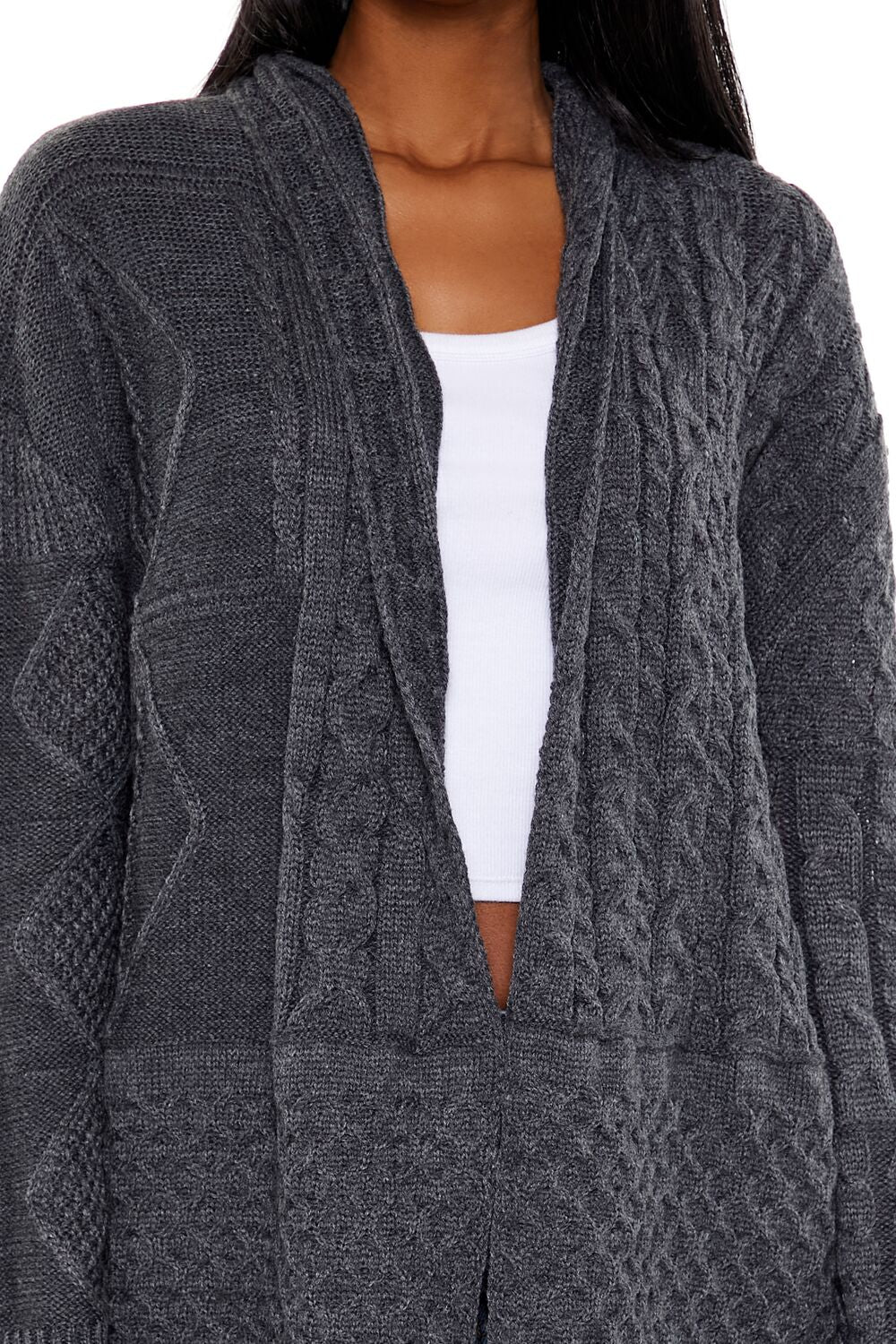 Mixed Knit Cardigan Sweater - Image 8