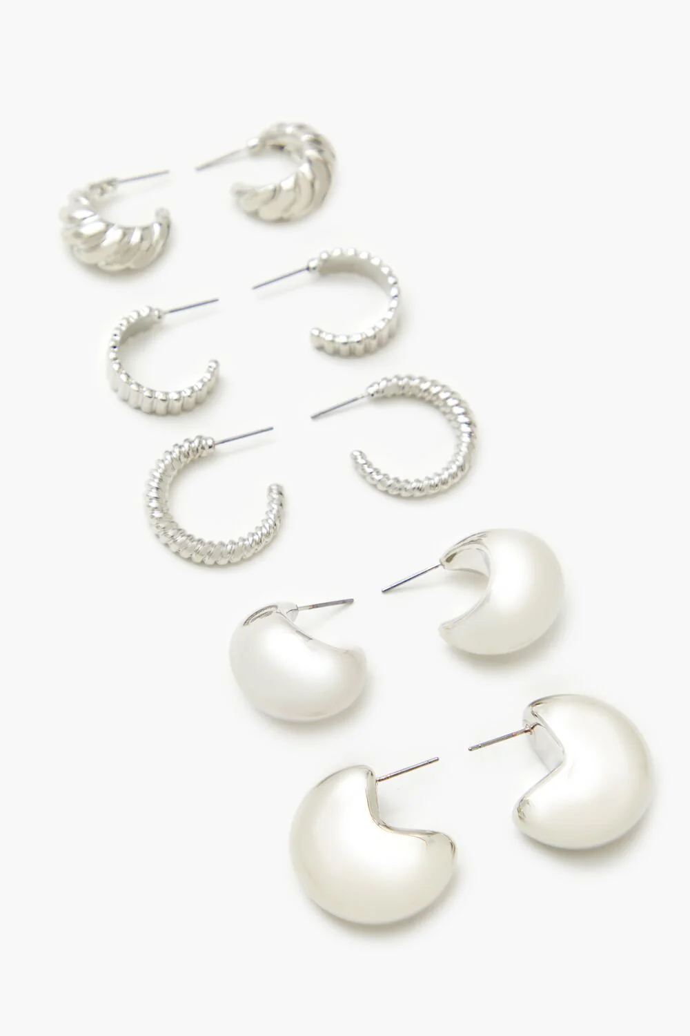 Twisted & Etched Hoop Earring Set - Image 2