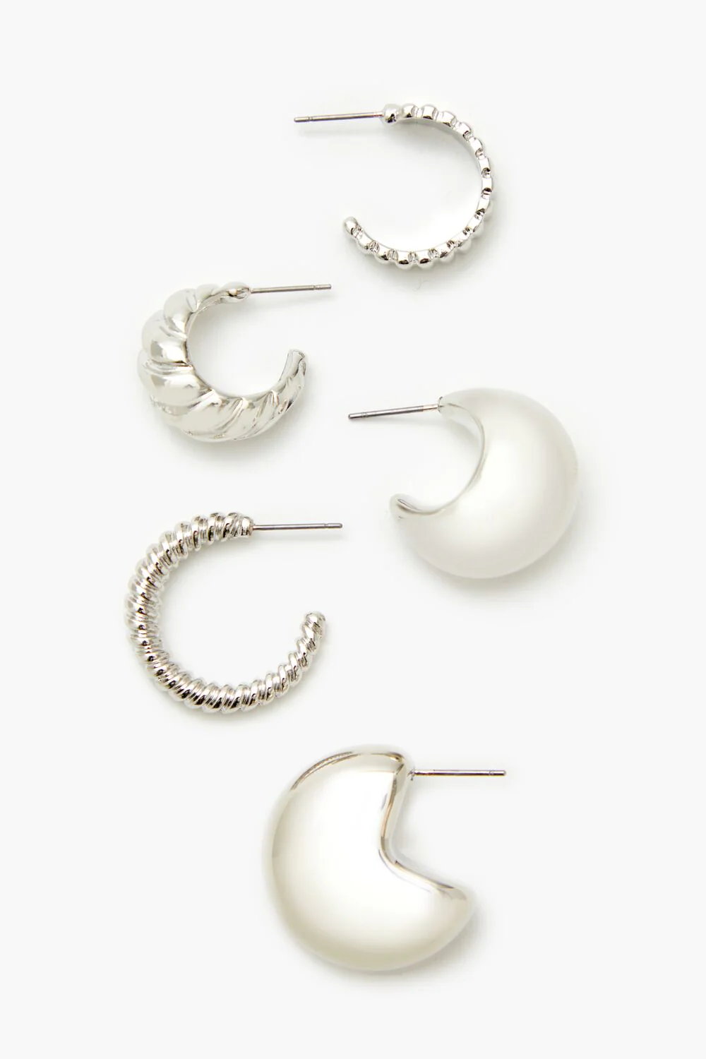 Twisted & Etched Hoop Earring Set - Image 3