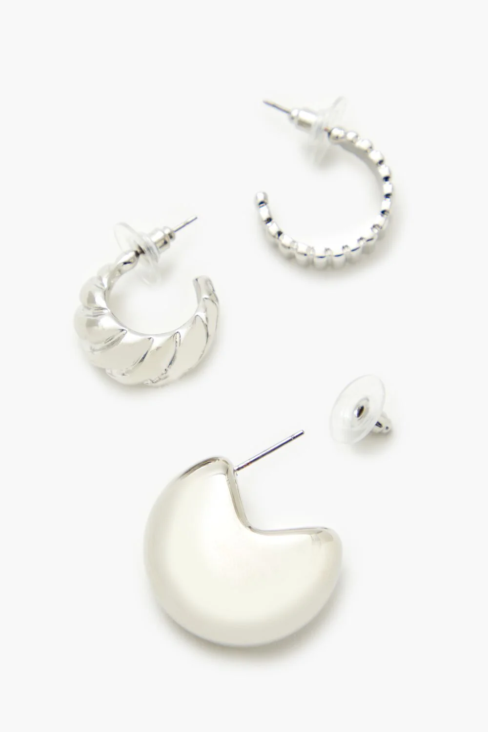 Twisted & Etched Hoop Earring Set - Image 4