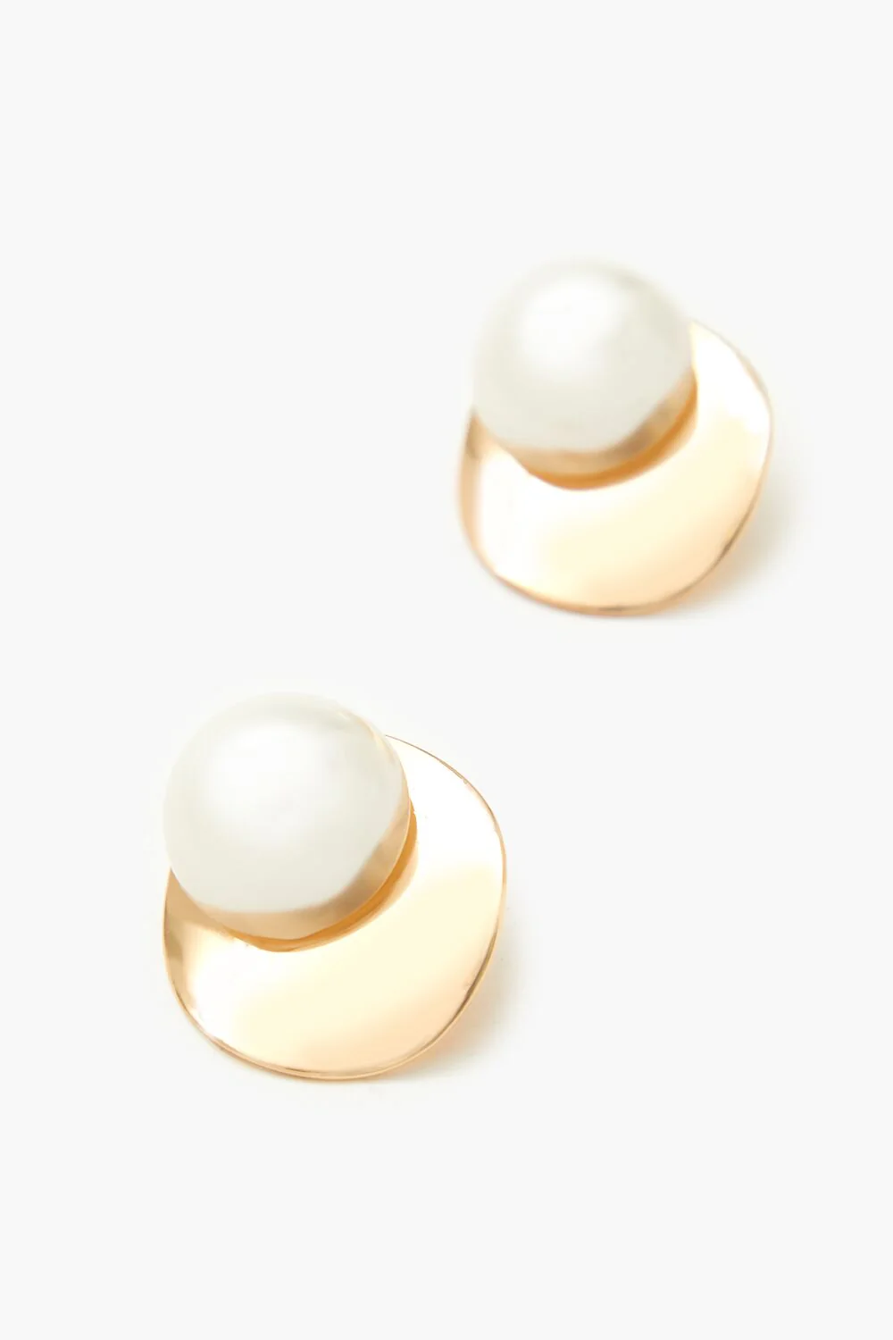 Faux Pearl Stud Earrings - Image 2