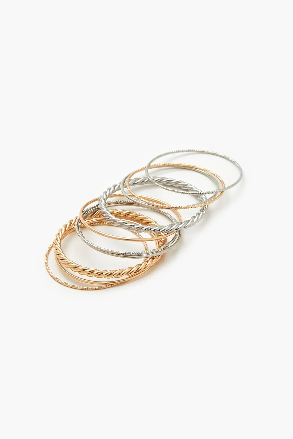 Etched & Twisted Bangle Bracelet Set - Image 4