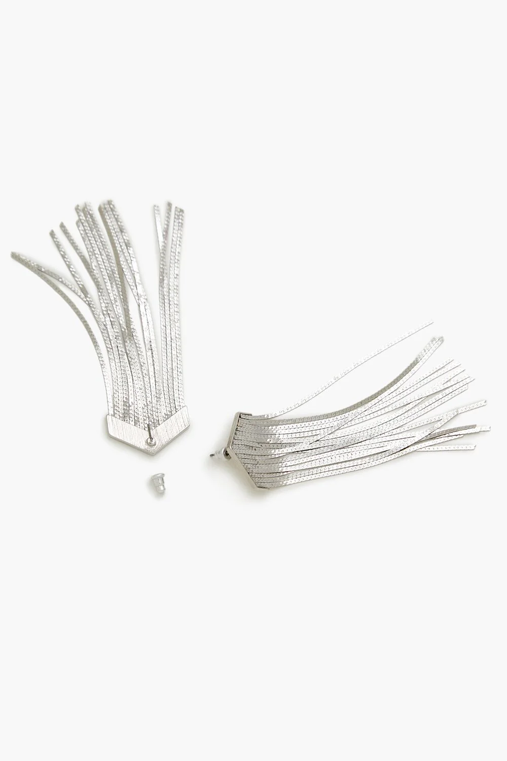 Herringbone Fringe Drop Earrings - Image 3