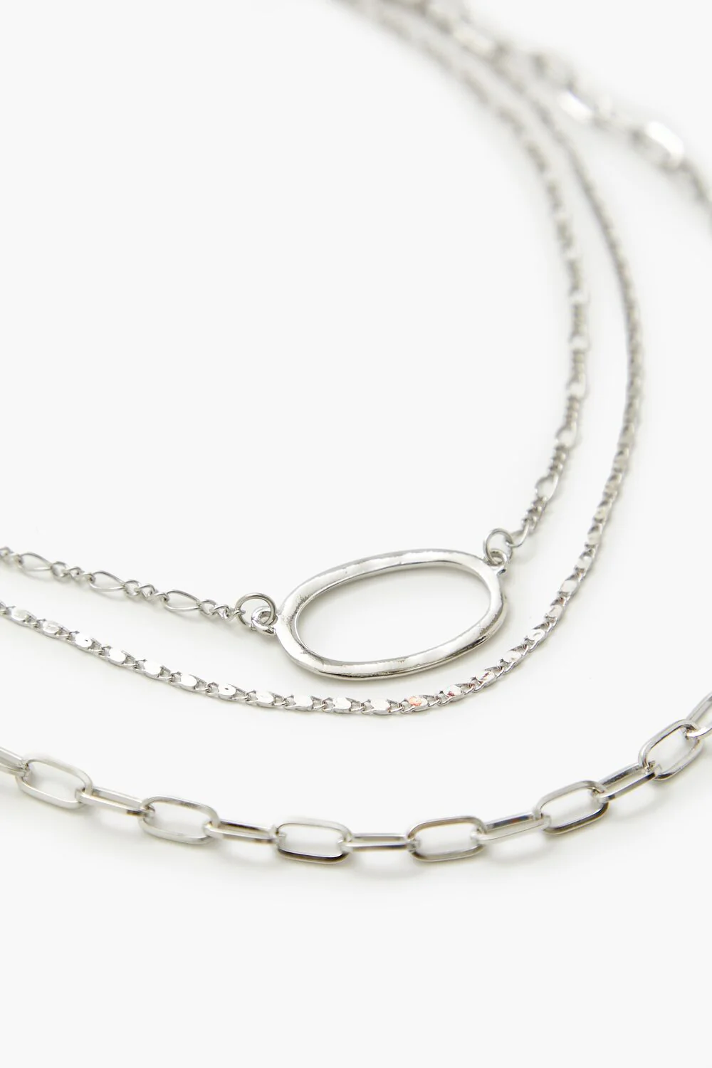 Layered Hammered Ring Necklace - Image 3