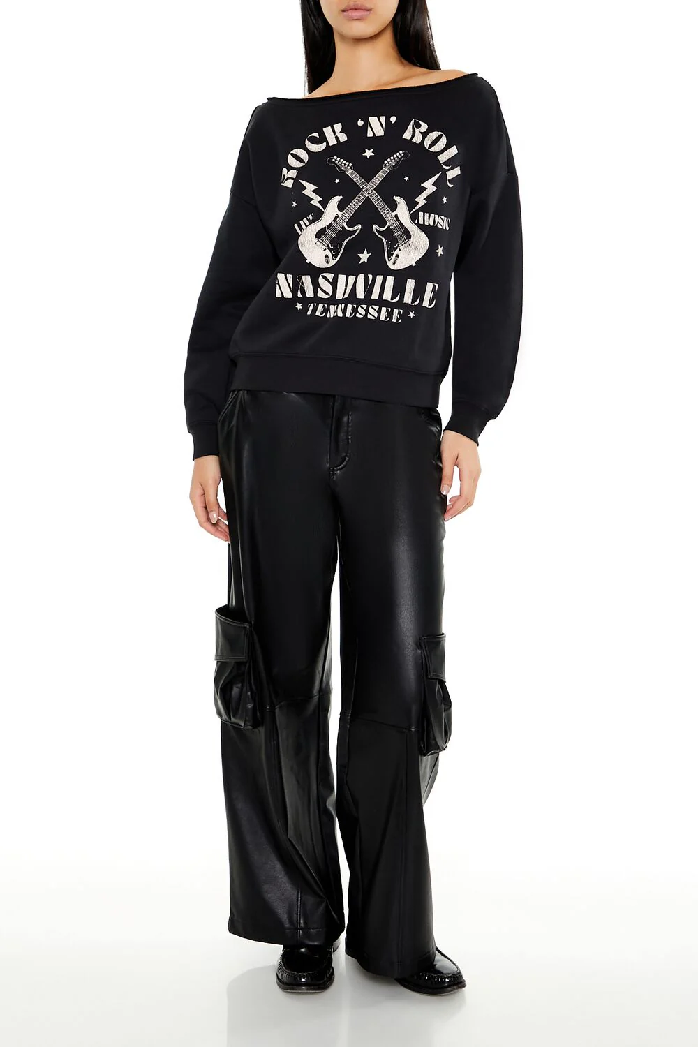 Rock N Roll Off-the-Shoulder Pullover - Image 2