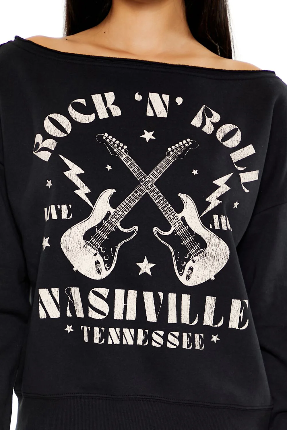 Rock N Roll Off-the-Shoulder Pullover - Image 3