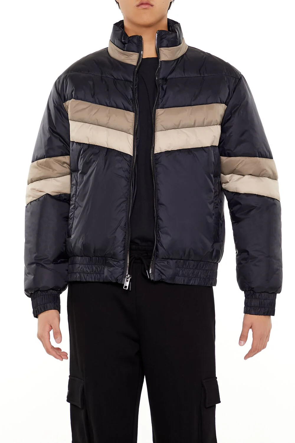 Colorblock Funnel Neck Puffer Jacket - Image 3
