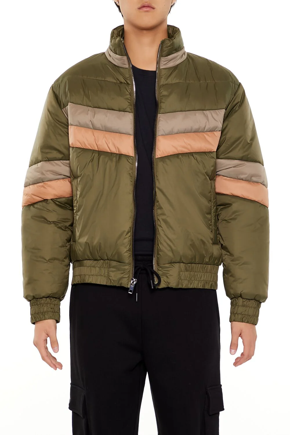 Colorblock Funnel Neck Puffer Jacket - Image 6
