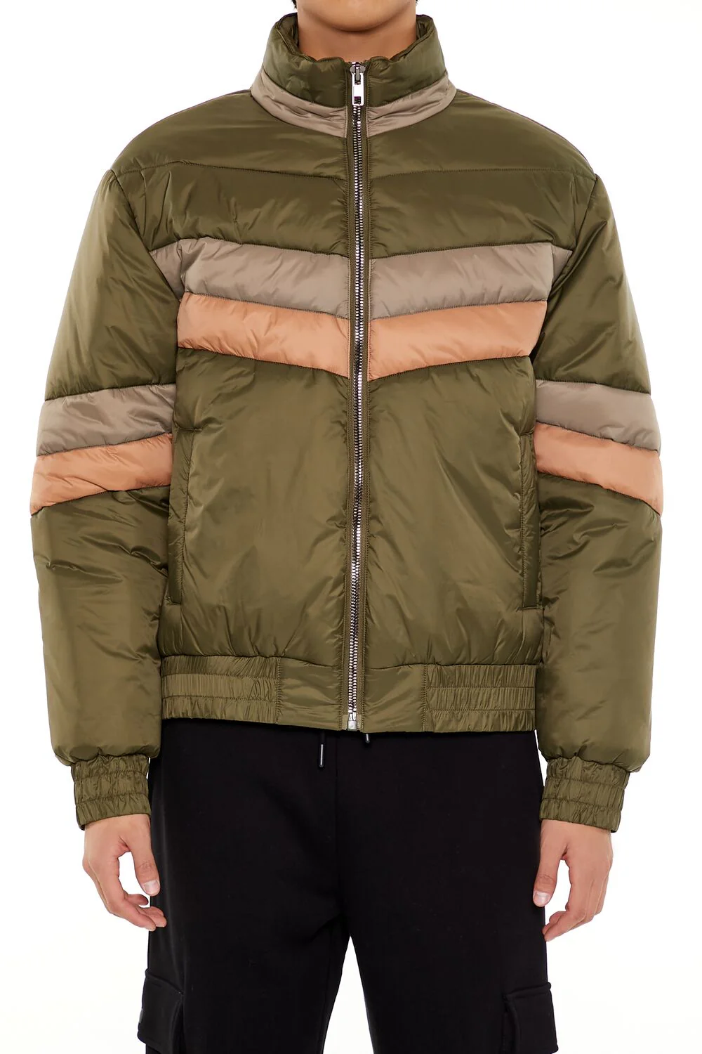 Colorblock Funnel Neck Puffer Jacket - Image 8