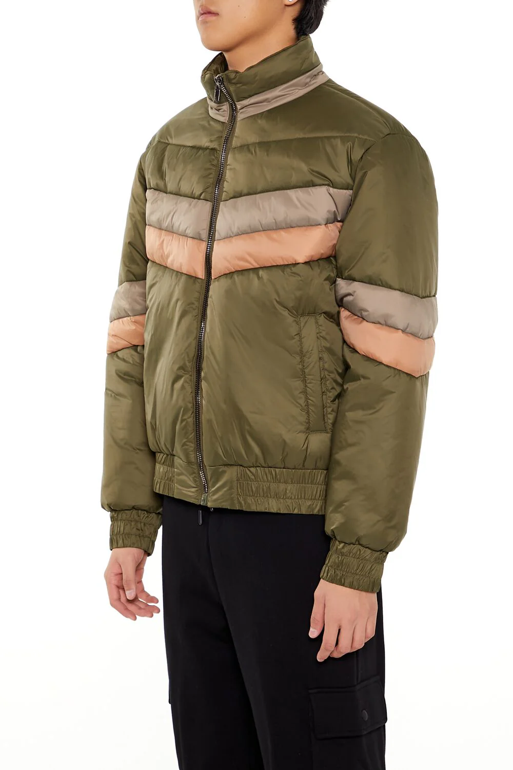 Colorblock Funnel Neck Puffer Jacket - Image 9
