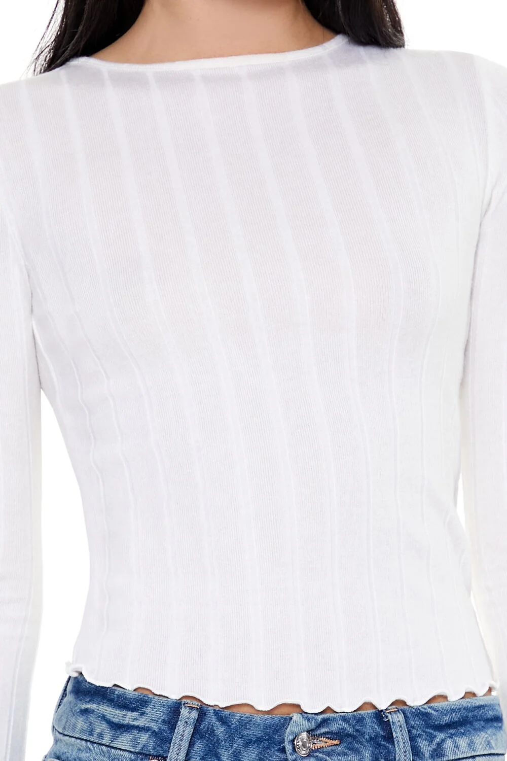 Ribbed Knit Plunge-Back Top - Image 3