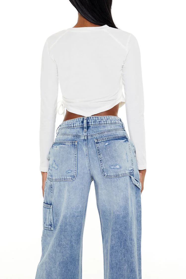 Ruched Drawstring Crop Top - Image 10