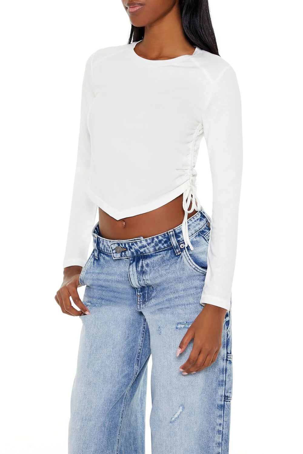 Ruched Drawstring Crop Top - Image 9