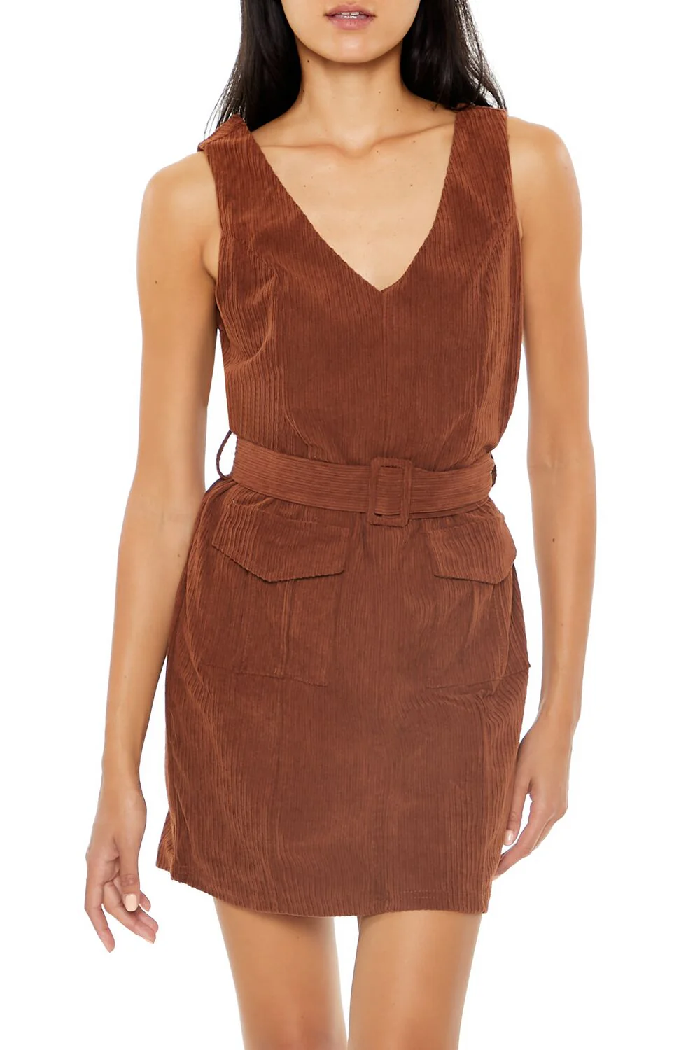 Belted Corduroy Mini Dress - Image 7