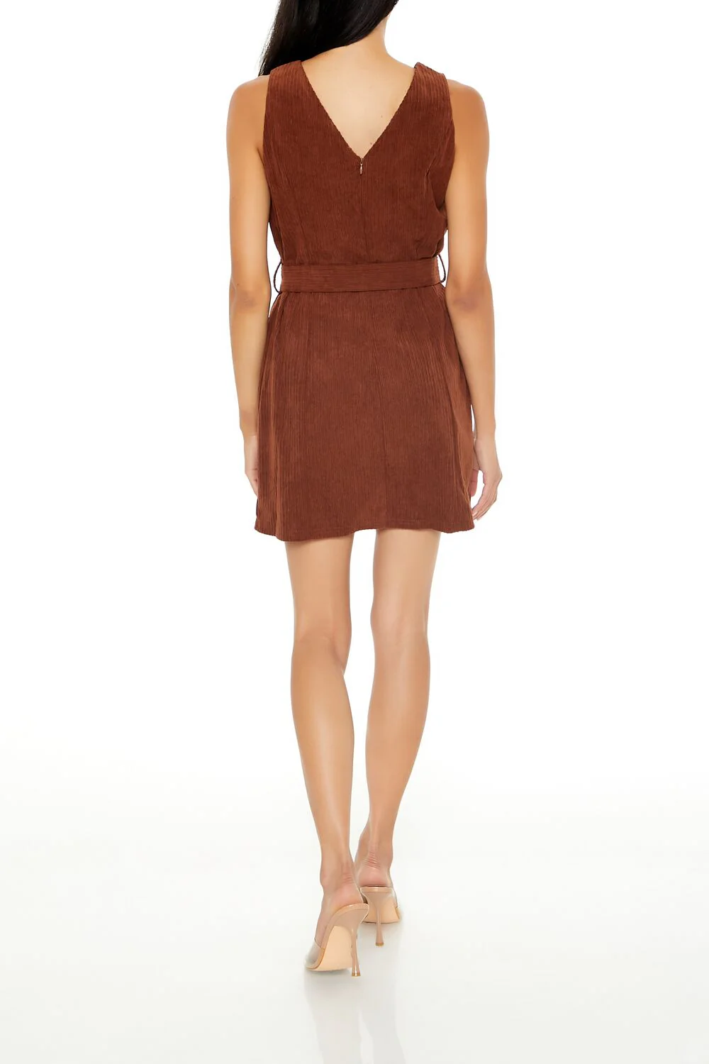 Belted Corduroy Mini Dress - Image 9