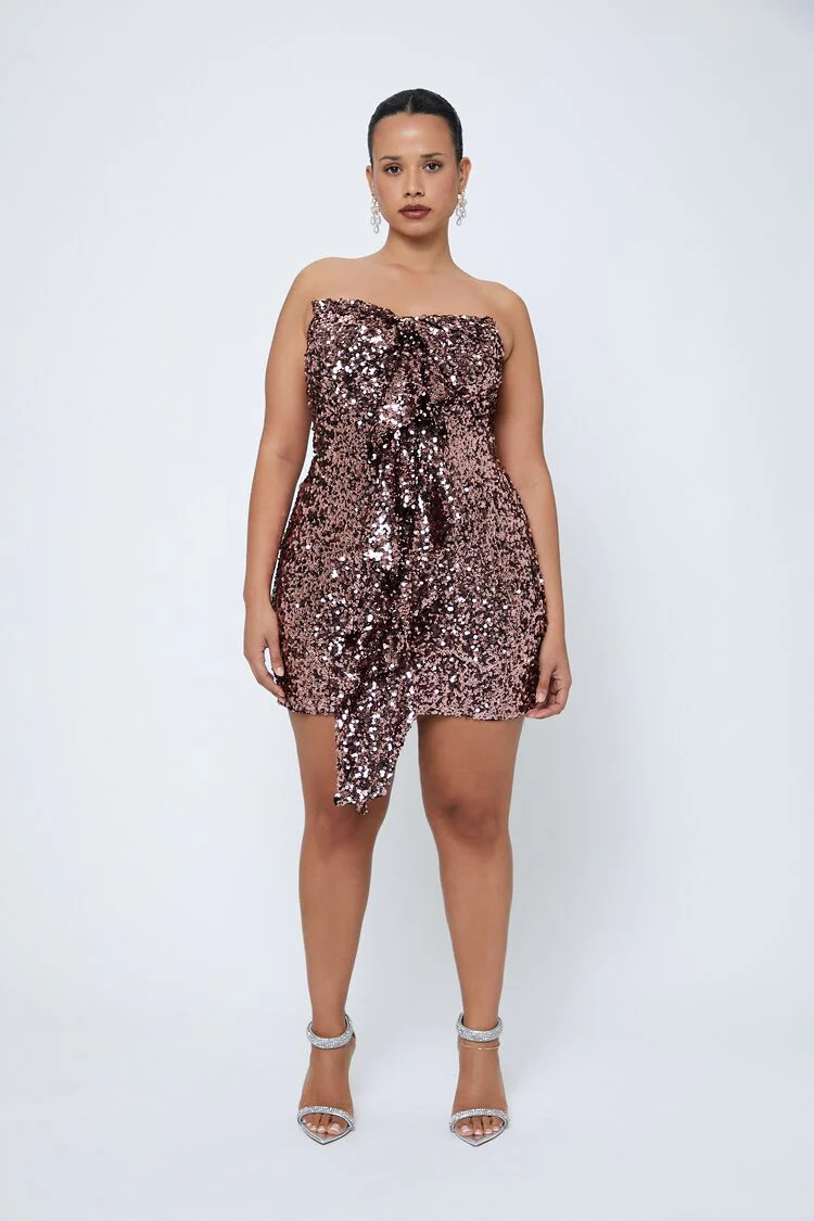 Plus Size Sequin Mini Tube Dress - Image 6