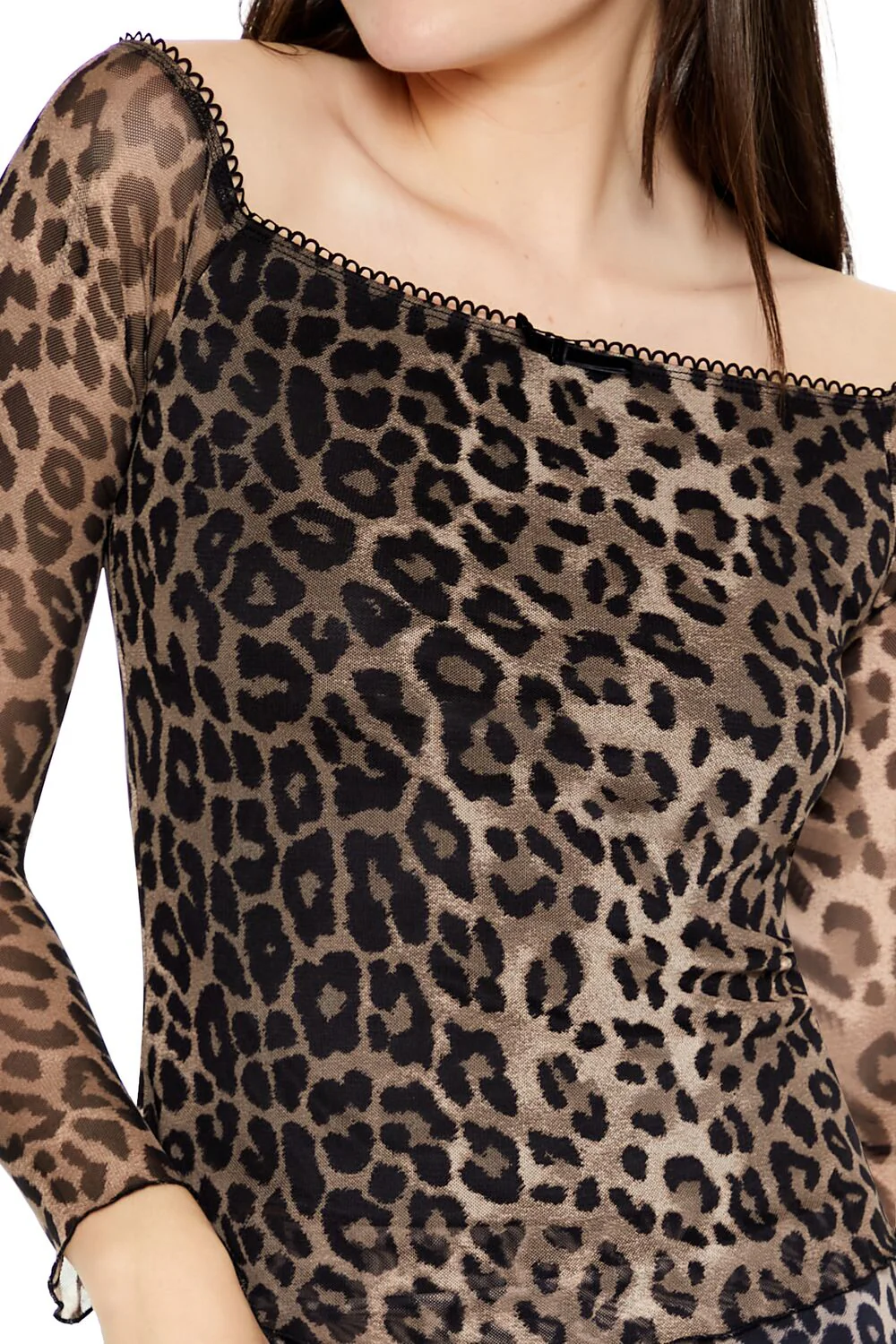 Leopard Print Square-Neck Top - Image 3