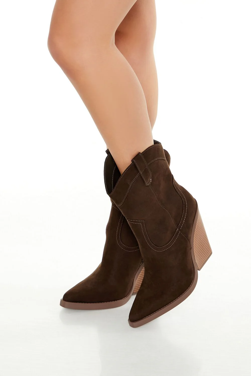 Faux Suede Cowboy Booties - Image 5