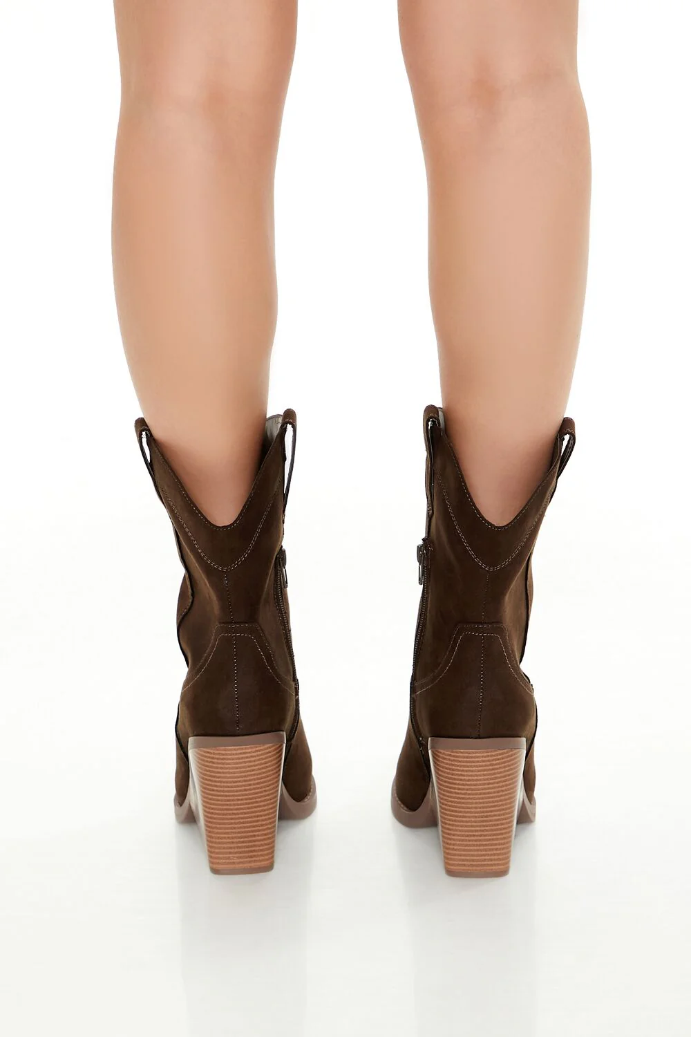 Faux Suede Cowboy Booties - Image 7