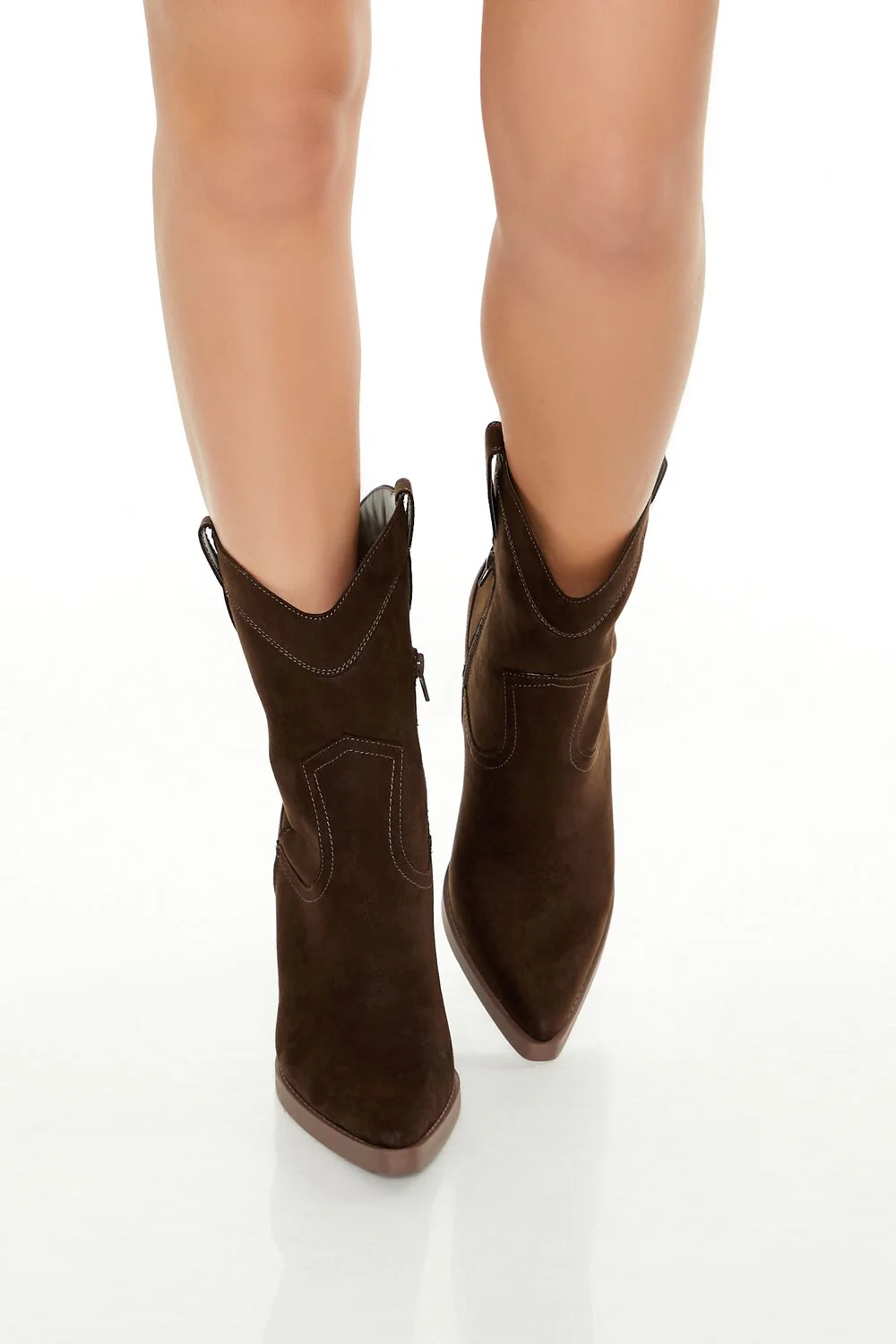 Faux Suede Cowboy Booties - Image 8