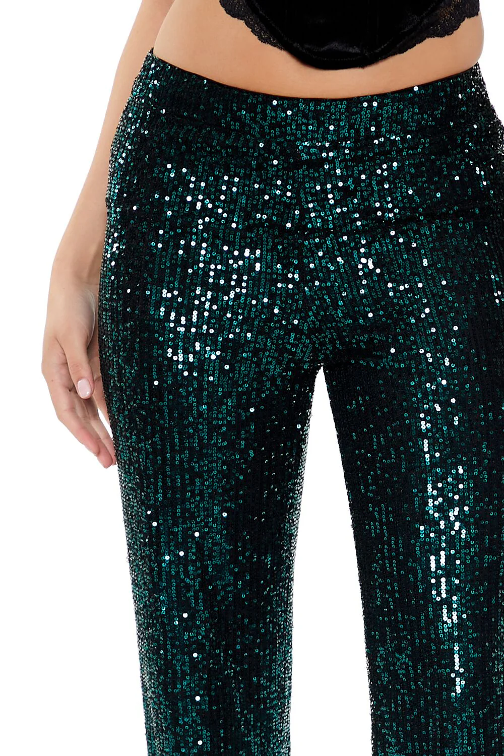 Sequin High-Rise Wide-Leg Pants - Image 10