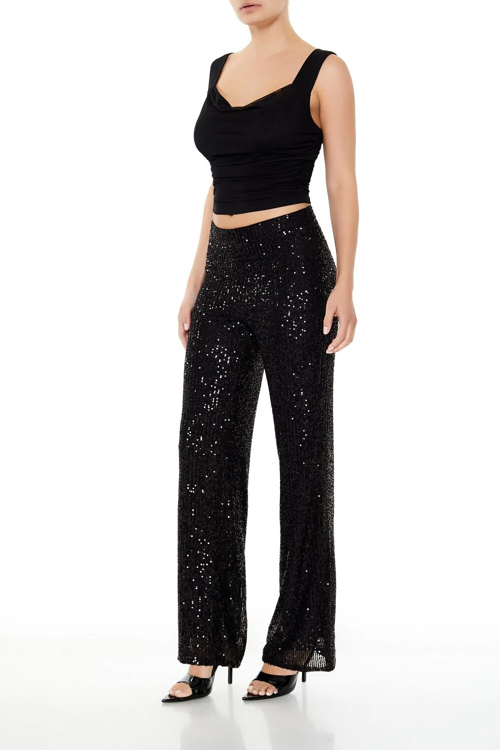 Sequin High-Rise Wide-Leg Pants - Image 3