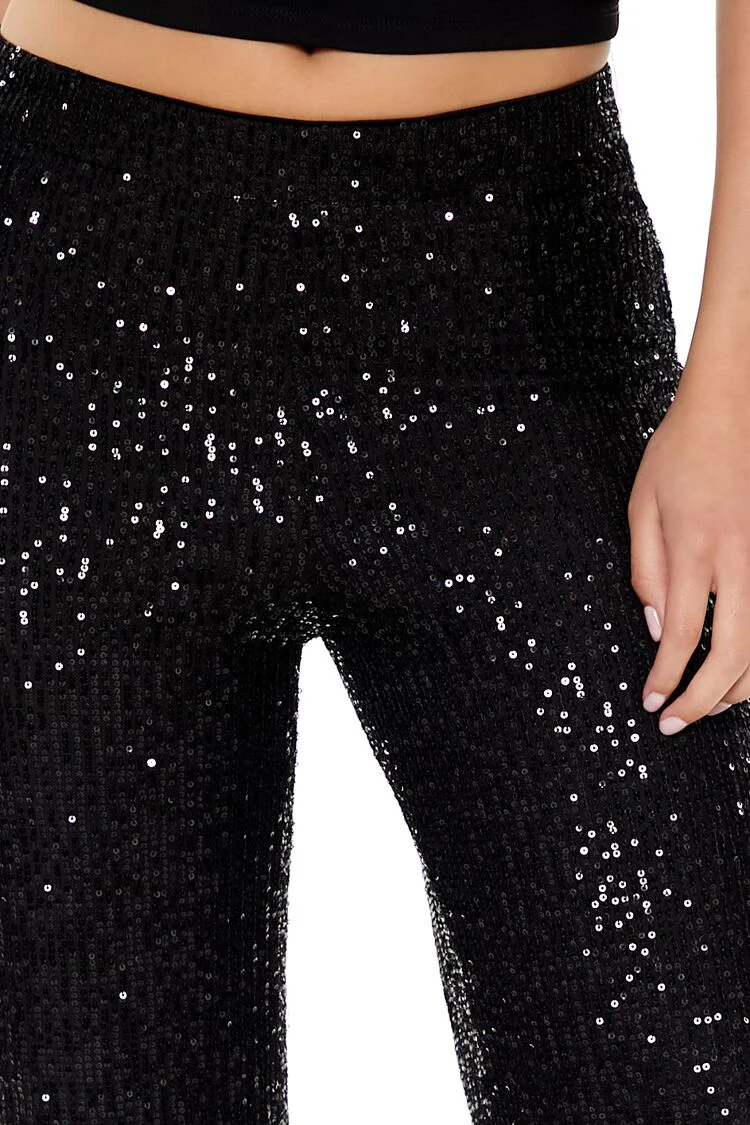Sequin High-Rise Wide-Leg Pants - Image 5