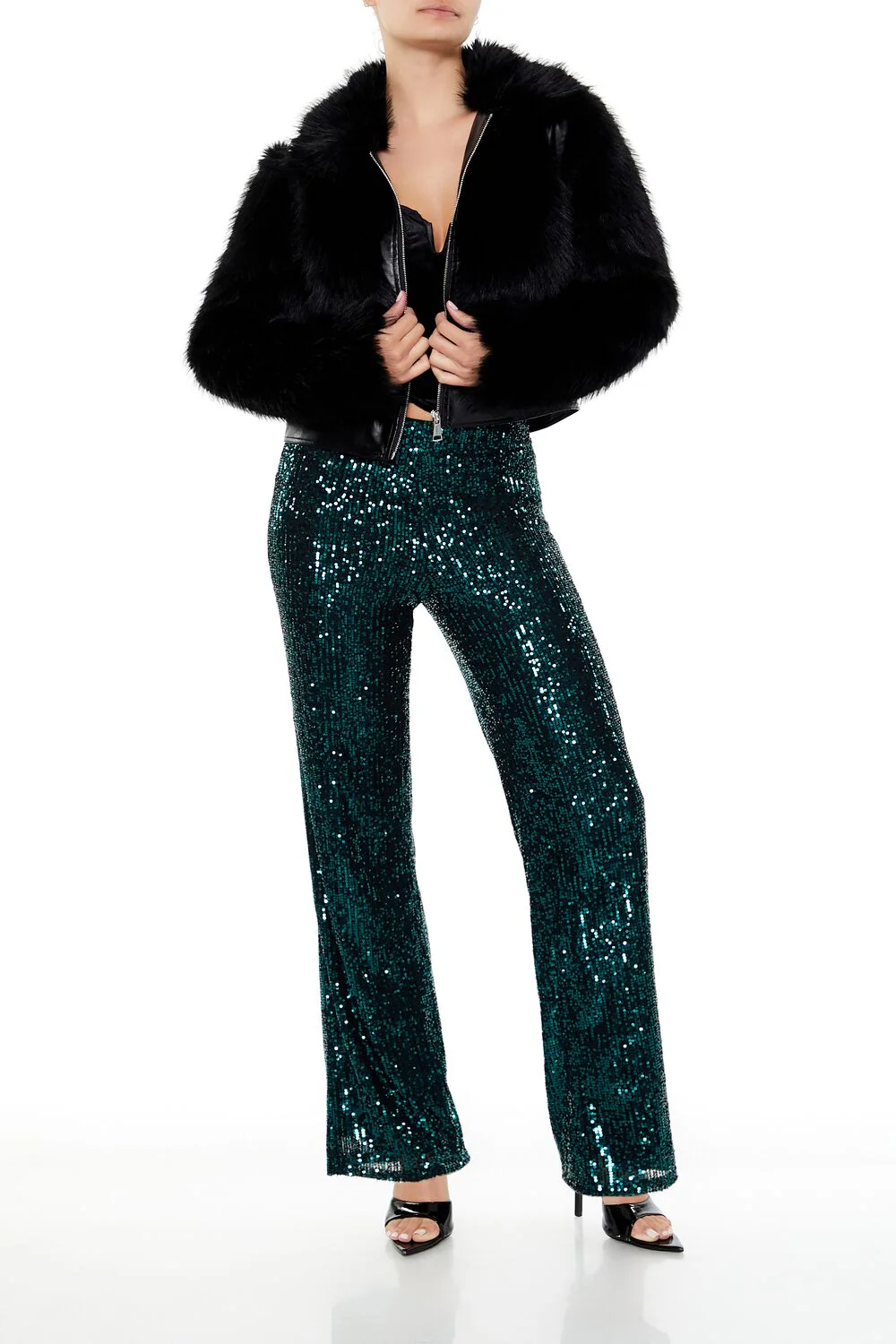 Sequin High-Rise Wide-Leg Pants - Image 6
