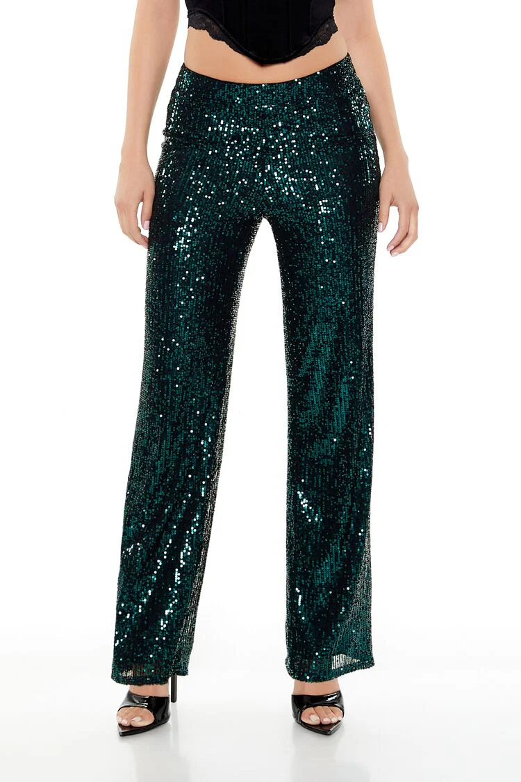 Sequin High-Rise Wide-Leg Pants - Image 7