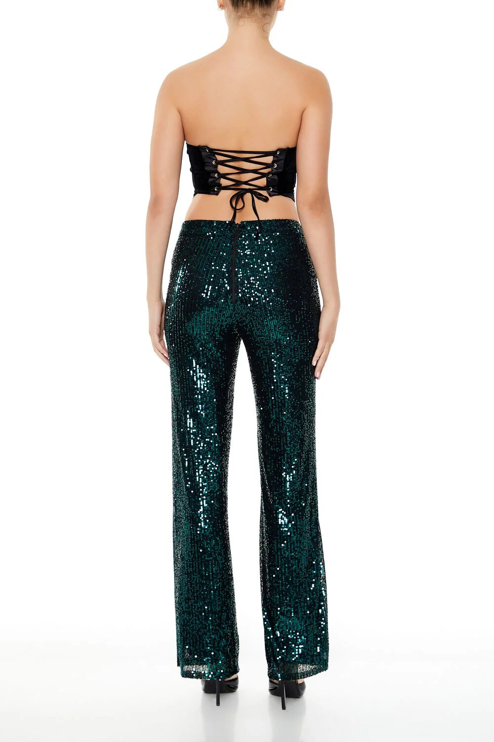 Sequin High-Rise Wide-Leg Pants - Image 9