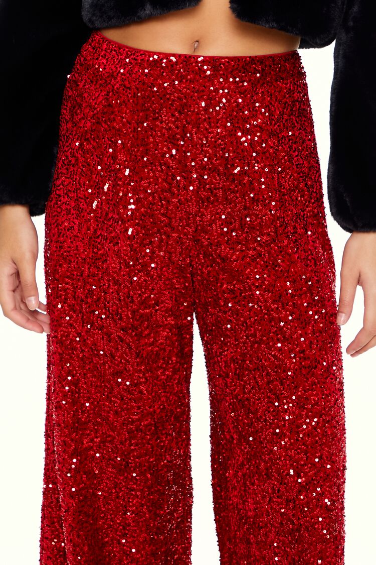 Sequin Velvet High-Rise Pants - Image 5