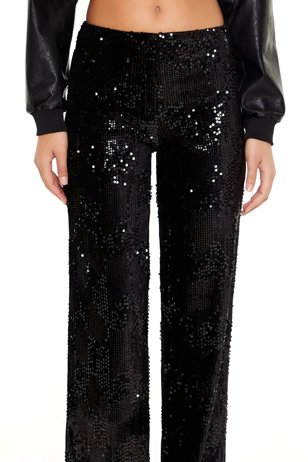 Sequin High-Rise Straight Pants - Image 5