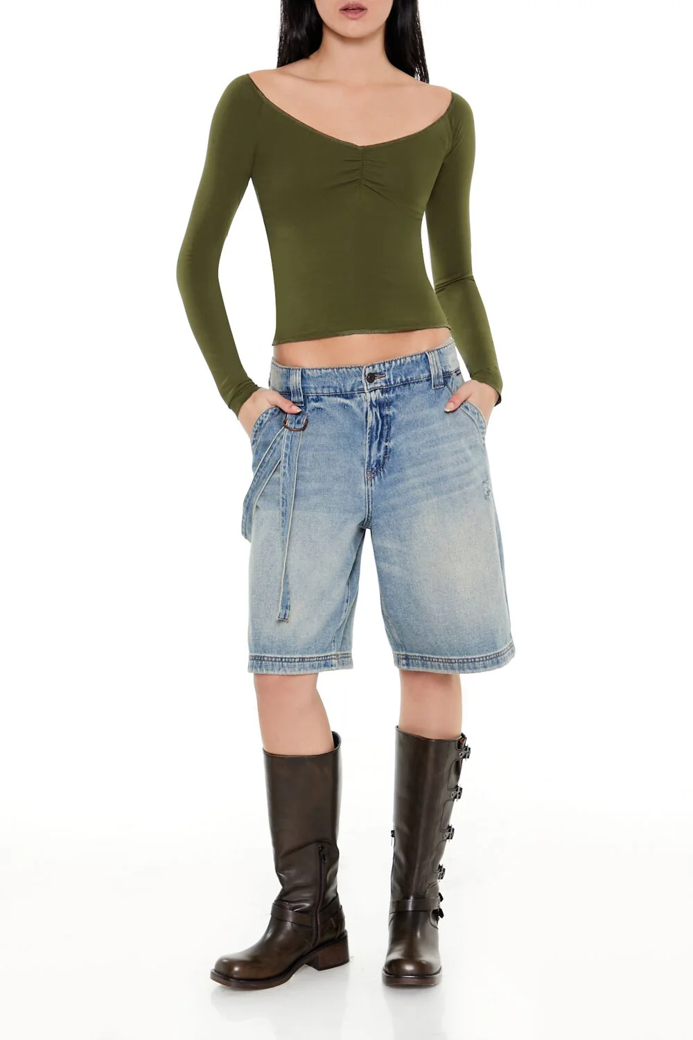 Ruched Boat-Neck Top - Image 2