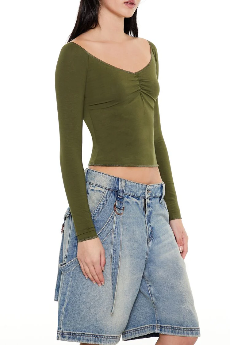 Ruched Boat-Neck Top - Image 4