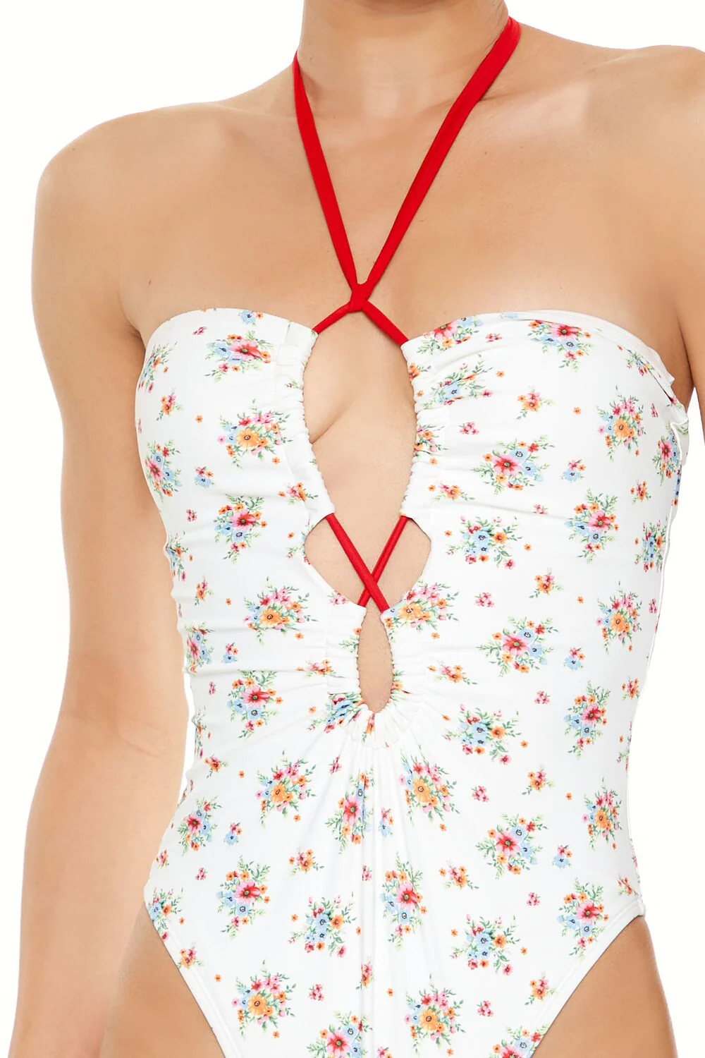 Romantic Floral Monokini One-Piece Swimsuit - Image 3