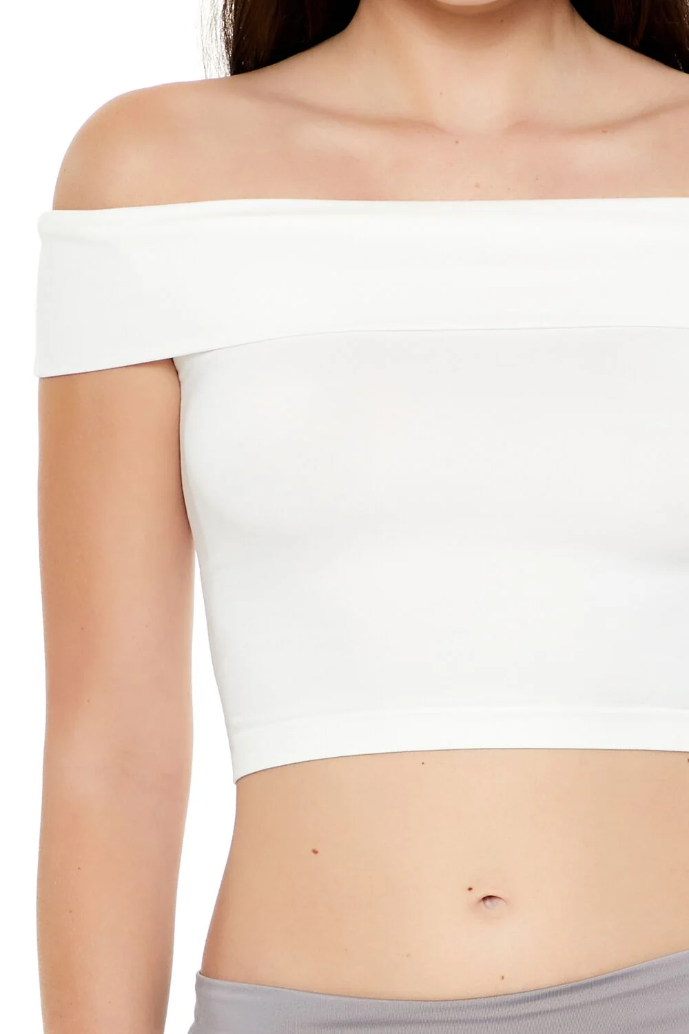 Seamless Off-the-Shoulder Crop Top - Image 3