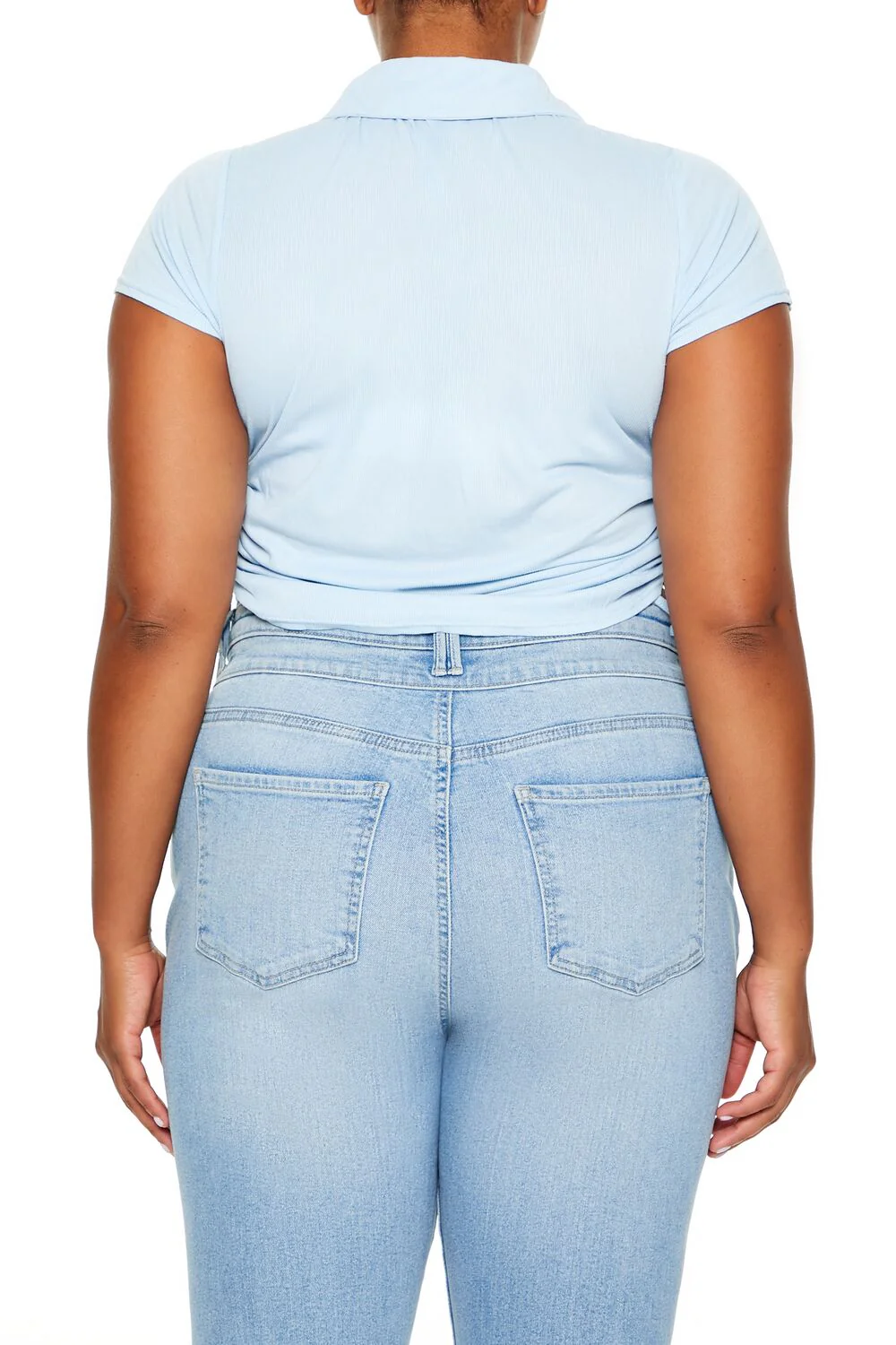 Plus Size Drawstring Polo Shirt - Image 5