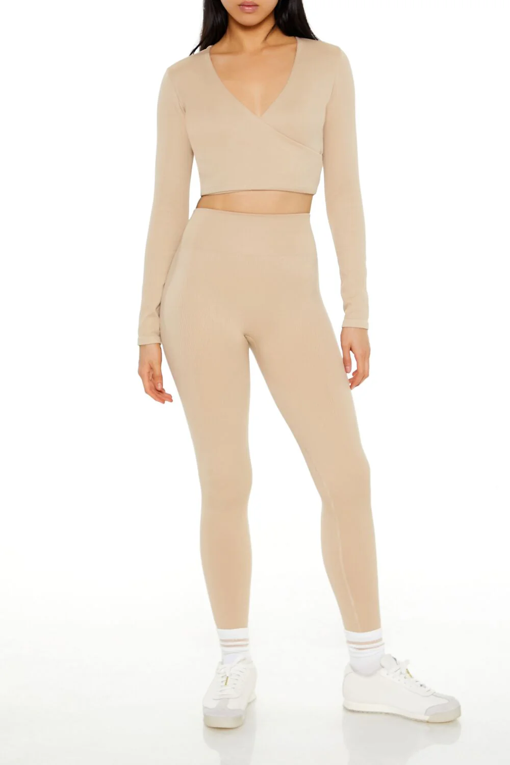 Active Seamless Surplice Crop Top - Image 2