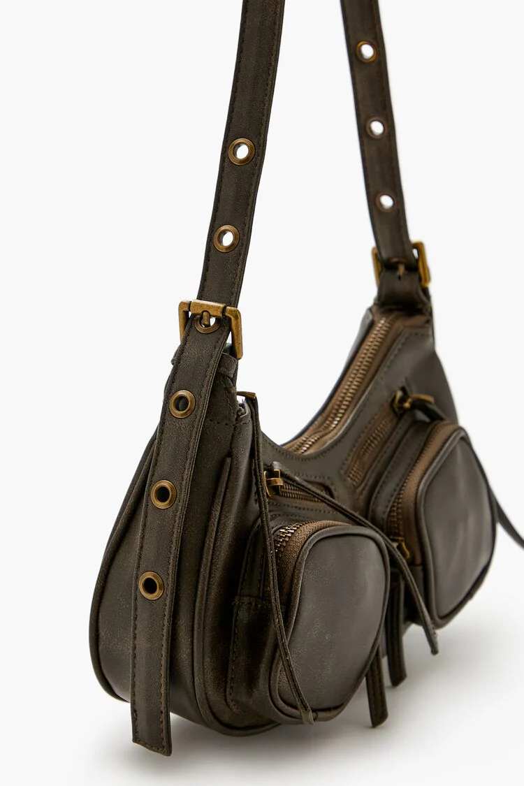 Faux Leather Shoulder Bag - Image 5