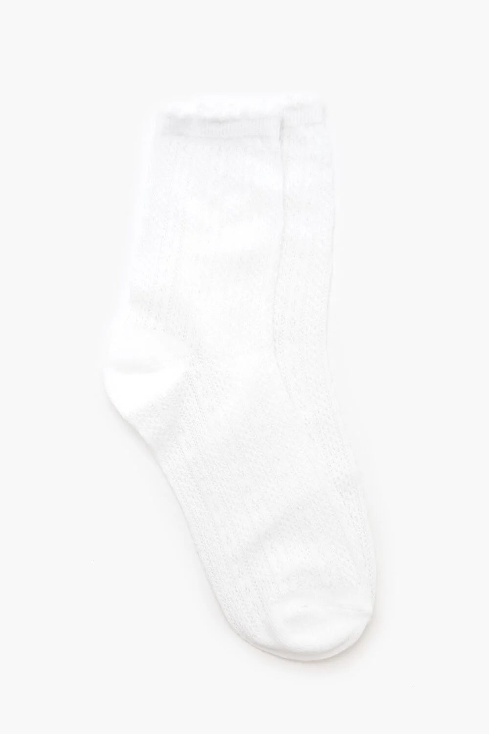 Pointelle Knit Crew Socks - Image 2