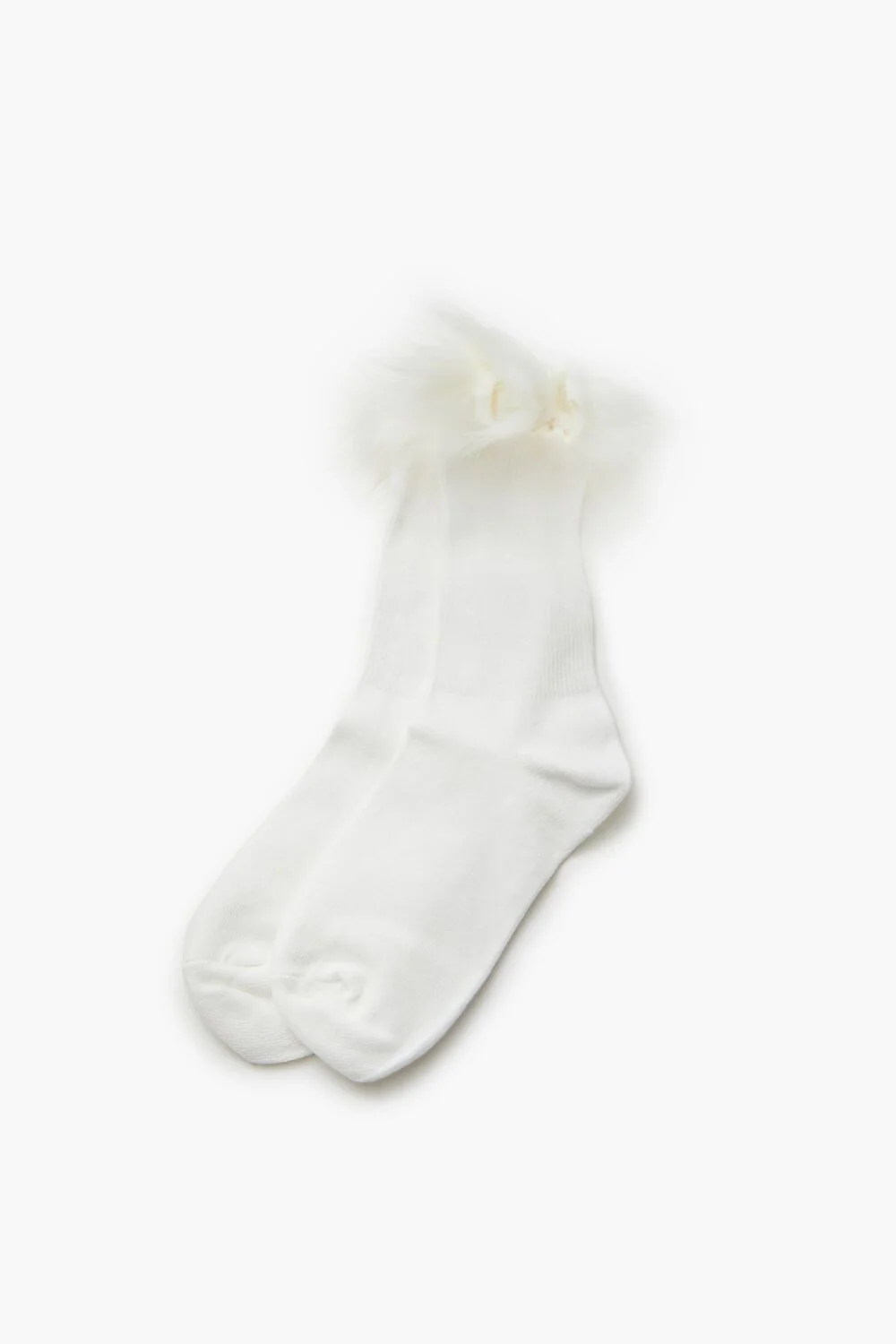 Faux Fur-Trim Crew Socks - Image 2