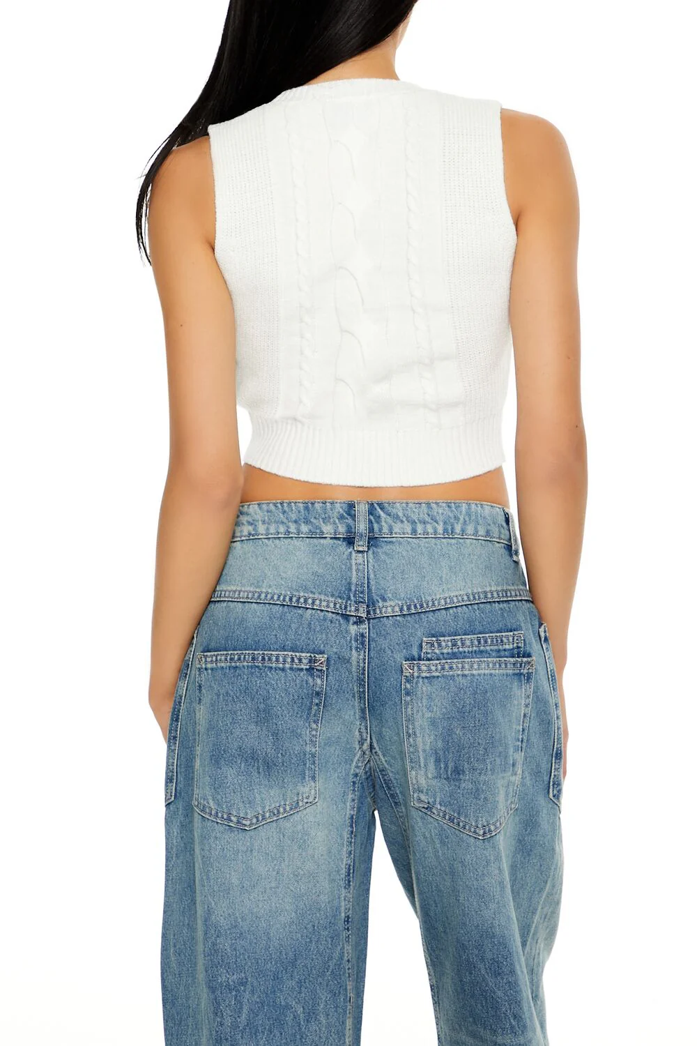 Sweater-Knit Lace-Up Crop Top - Image 10
