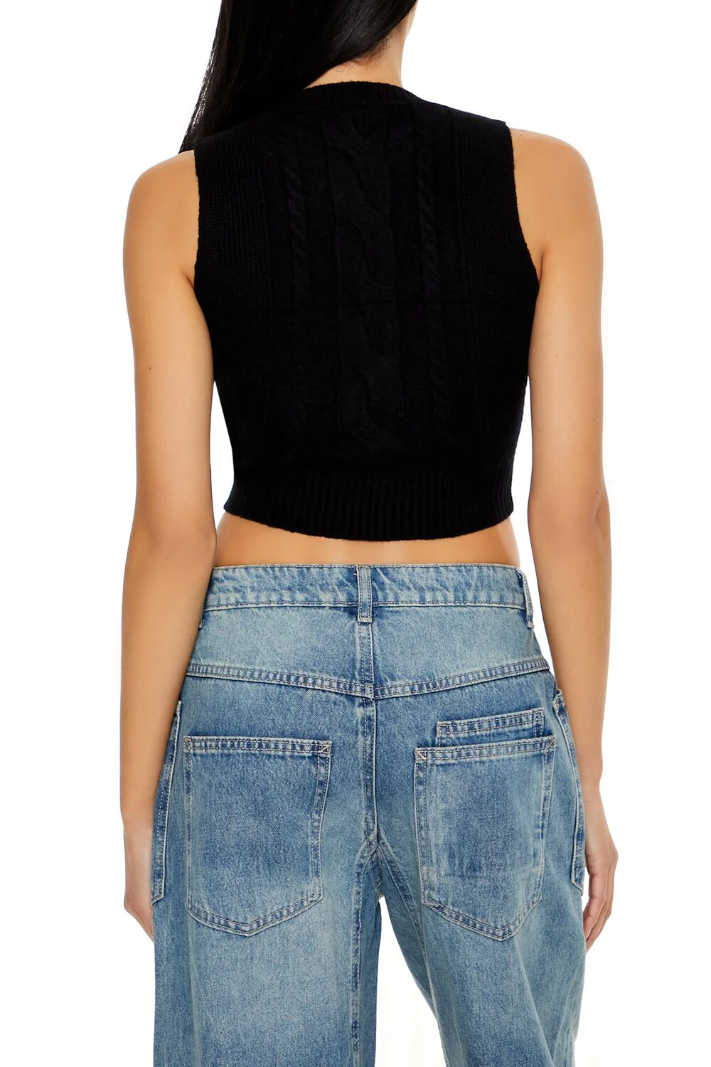 Sweater-Knit Lace-Up Crop Top - Image 5