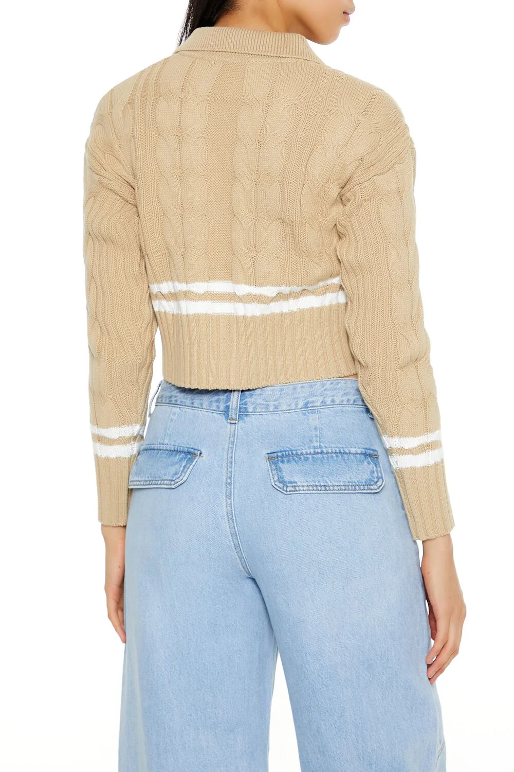 Varsity-Striped Cardigan Sweater - Image 4